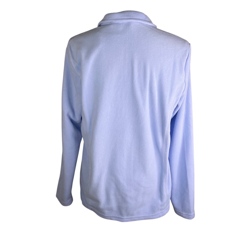 Lands End Anyweather Fleece Quarter Zip Pullover Clear Blue Sky M 10-12 New - Picture 2 of 8